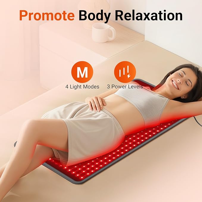 Comfytemp 33'' x 17'' Red Light Therapy Mat for Body, 480 LEDs FSA Eligible HSA Near Infrared Light Therapy Pad