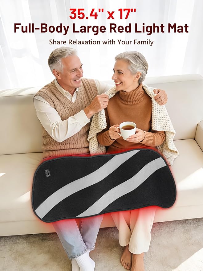 35.4'' x 17'' Large Red Light Therapy Mat for Body, 500 LEDs 660nm& 850nm Near Infrared Light Therapy Pad Wrap Belt Blanket