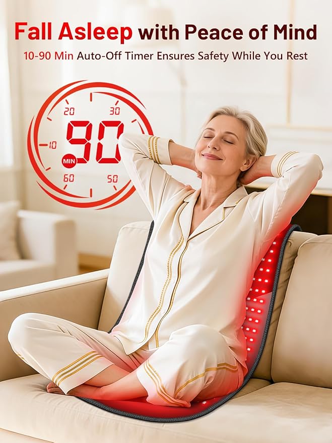 35.4'' x 17'' Large Red Light Therapy Mat for Body, 500 LEDs 660nm& 850nm Near Infrared Light Therapy Pad Wrap Belt Blanket