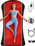 77.6"x36" Red Light Therapy Mat for Body, 1408pcs Infrared Red Light Therapy Blanket